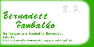 bernadett hambalko business card